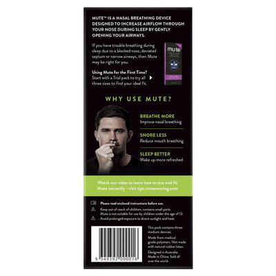 Mute Snoring Relief Medium Pack - 30 Nights of Peaceful Sleep