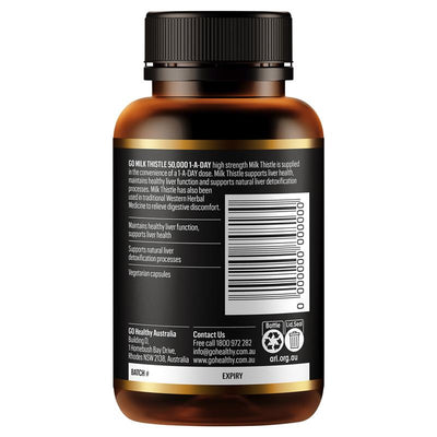 GO Healthy 1-A-Day Milk Thistle 50,000mg – 60 Veg Capsules