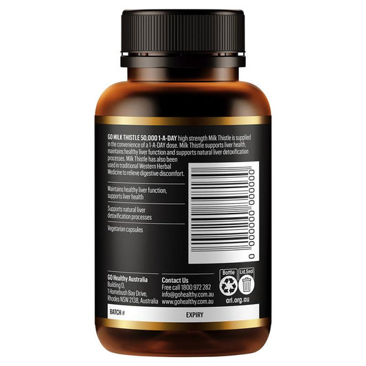 GO Healthy 1-A-Day Milk Thistle 50,000mg – 60 Veg Capsules – view 2