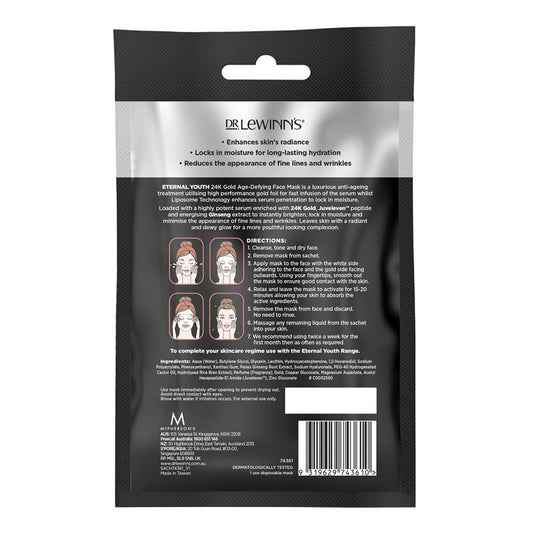 Dr LeWinn's Eternal Youth 24k Gold Sheet Mask - Age-Defying Luxury - Auzzi Store