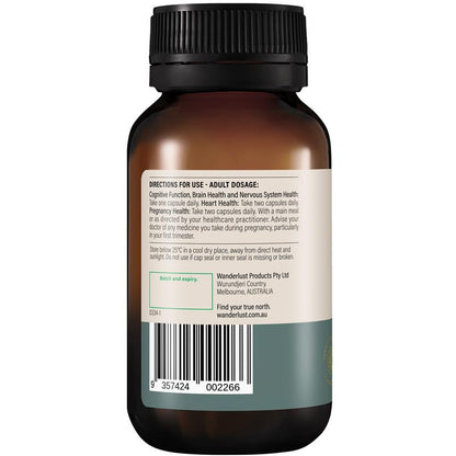 Wanderlust Plant Omega 3 60 Capsules - Vegan Heart and Brain Health