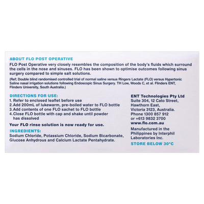 FLO Post Op Nasal Sachet - 70 Sachets for Sinus Recovery