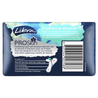 Libra Flexi 2-in-1 Thin Double Liners with BodyFit, 25 Pack
