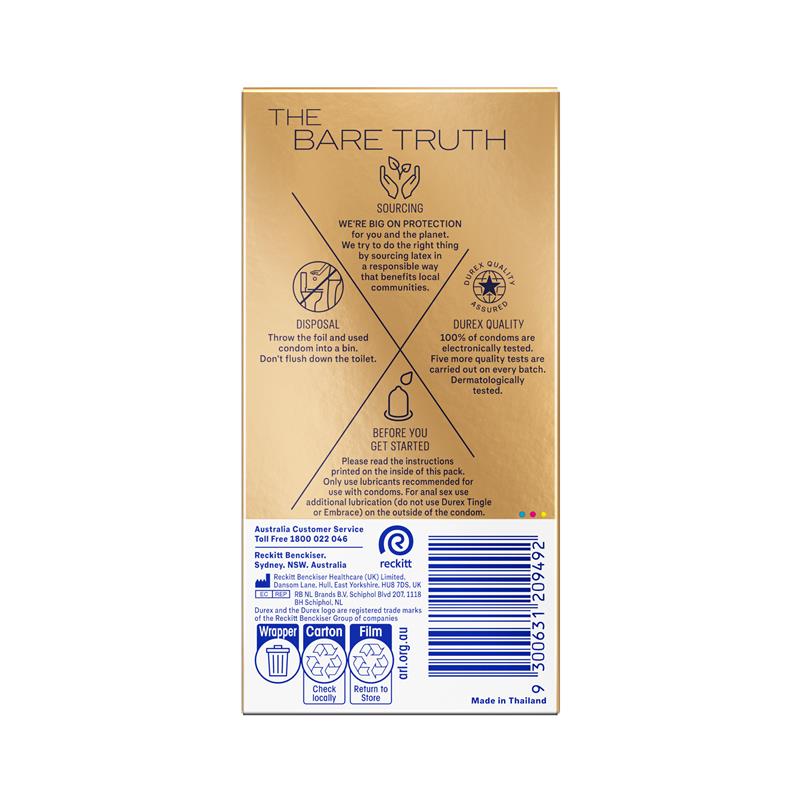 Durex Invisible Extra Lube Ultra-Thin Condoms, 10 condome