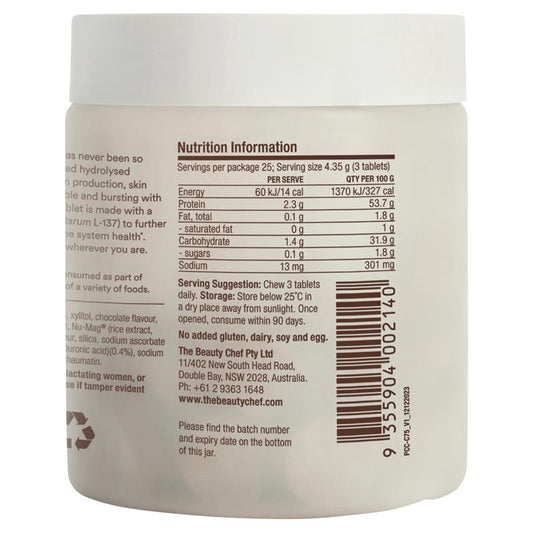 The Beauty Chef Plumpers Chocolate Collagen Peptides 75 Chewable Tablets