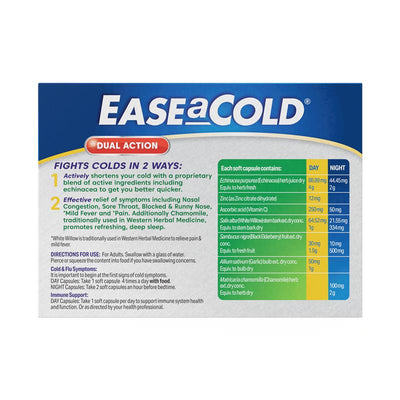 Ease a Cold Cold & Flu Day & Night - 24 Capsules for Symptom Relief