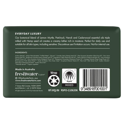 Freshwater Farm Hemp Body Bar 200g – Hydrating Olive & Shea Butter, Triple-Milled