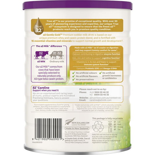 A2 Gentle Gold Premium Toddler Milk Drink Stage 3 From 1 Years To 3 Years 800g - Essential Nutrition for Toddlers – view 2