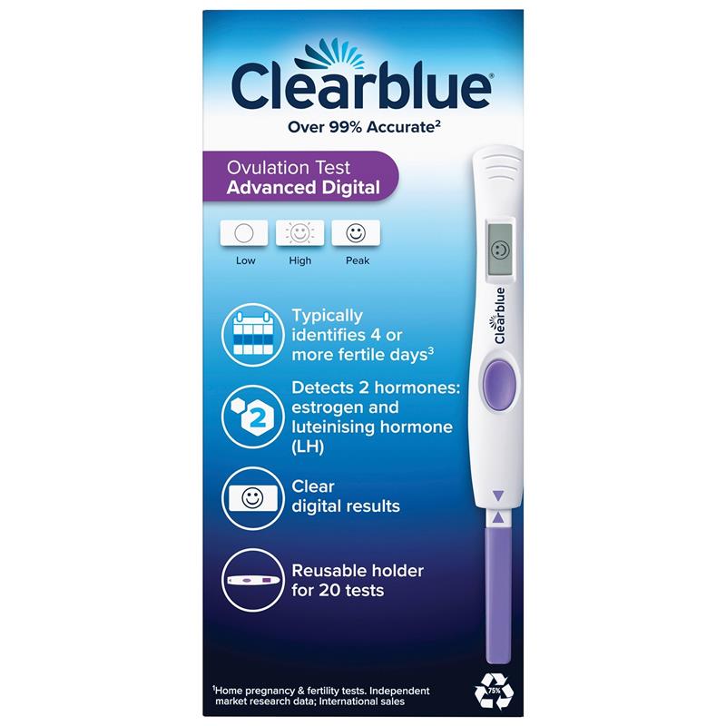 Clearblue Advanced Dual Hormone Digital Ovulation Test Kit, 20 Pack