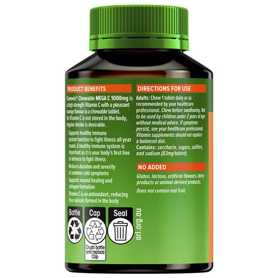 Cenovis Mega C 1000mg - 60 Chewable Tablets with Orange Flavor