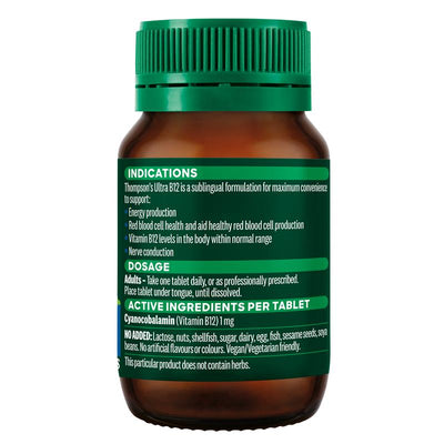 Thompson's Ultra B12 1000mcg Vitamin B12 Sublingual Tablets - 100 Count