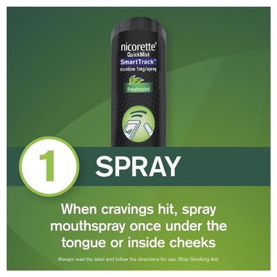 Nicorette Quit Smoking QuickMist SmartTrack Nicotine Mouth Spray - Freshmint - 150 Sprays