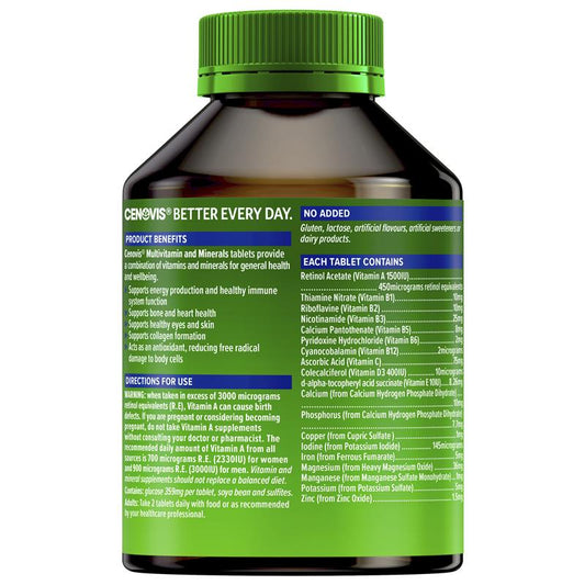 Cenovis Adult Multivitamin & Minerals, 200 Tablets, Gluten-Free – view 2