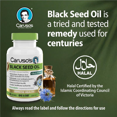 Caruso's Black Seed Oil 500mg - 60 Capsules, Antioxidant Support