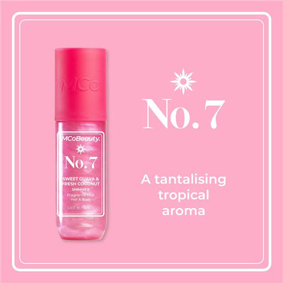MCoBeauty Sweet Guava & Fresh Coconut Shimmer No.7 Fragrance Hair & Body Mist 90ml - Refreshing Scent