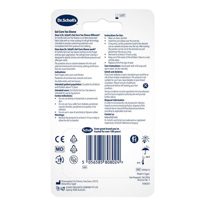 Scholl Gelactiv Corn Relief Toe Sleeves - Reusable, Washable, Size 1