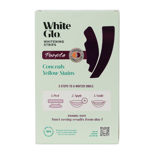 White Glo Purple Teeth Whitening Strips 20 Strips - Professional Whitening at Home