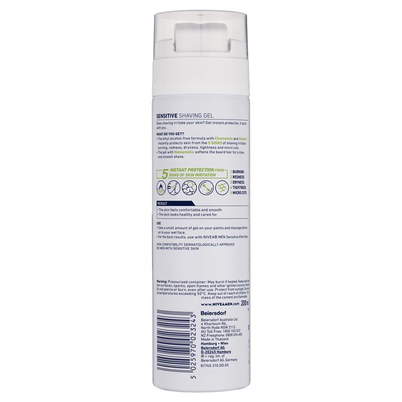 NIVEA MEN Sensitive Shaving Gel with Chamomile & Vitamin E 200ml