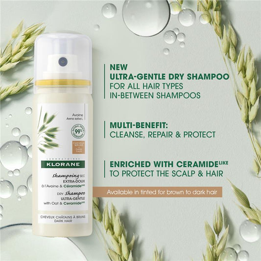 Klorane Dry Shampoo with Oat & Ceramide for Dark Hair - 50ml – view 2