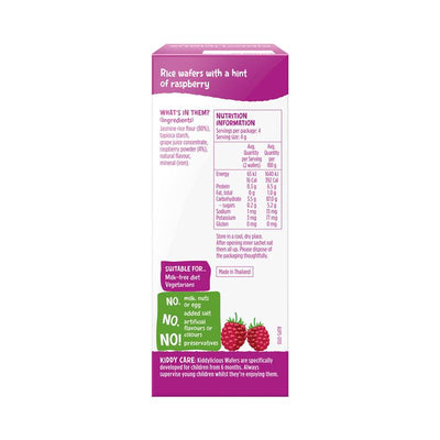 Kiddylicious Raspberry Wafers 4 x 4g - Perfect Snack for Babies