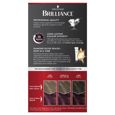 Schwarzkopf Brilliance 05 Dark Ruby Hair Color - Permanent Fashion Shade