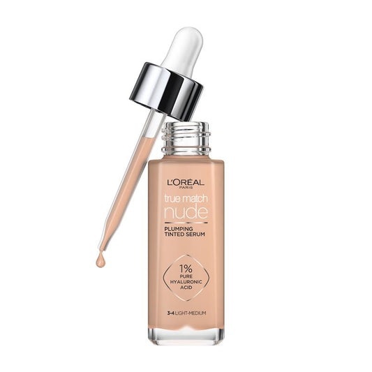 L'Oreal Paris True Match Nude Plumping Tinted Serum Foundation Medium 3-4 – view 2