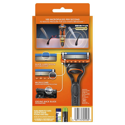 Gillette Fusion5 Power Razor + 2 Blades - Ultimate Shaving Experience