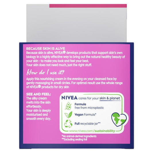 NIVEA Daily Essentials Nourishing Face Moisturiser Night 50ml - Intense Nourishment for Sensitive Skin-Auzzi Store