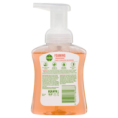 Dettol Soft on Skin Foaming Hand Wash Lime and Orange Blossom 250ml - Gentle Antibacterial Cleanser