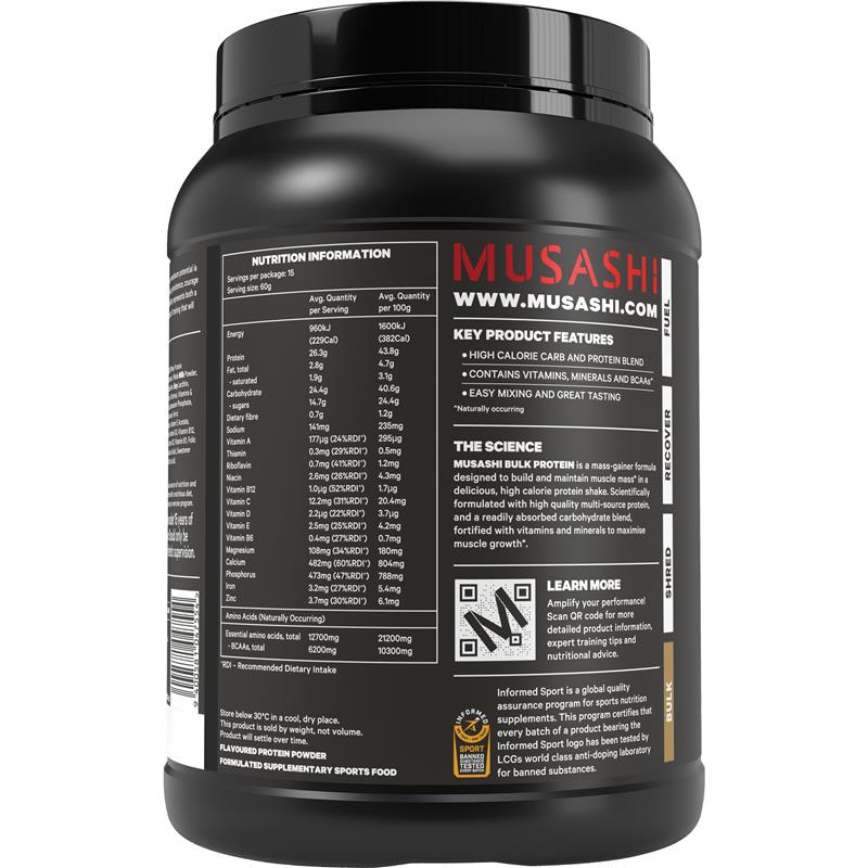 Musashi Bulk Protein Vanilla - 900g - Auzzi Store