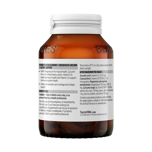 Blackmores Concentrated Curcumin + Active Support 120 Tablets - Triple Action Formula – view 2
