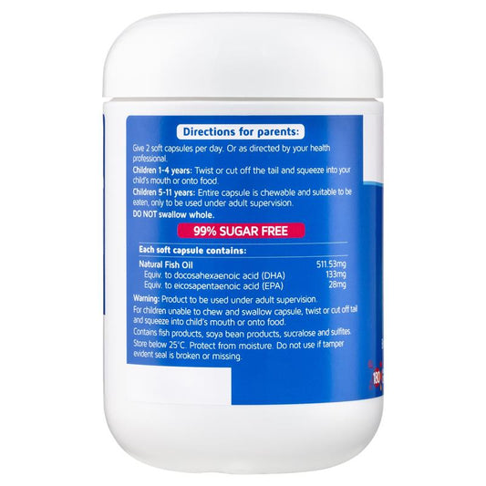 Nature's Way Kids Smart Omega-3 Fish Oil Trio 180 Capsules-Auzzi Store