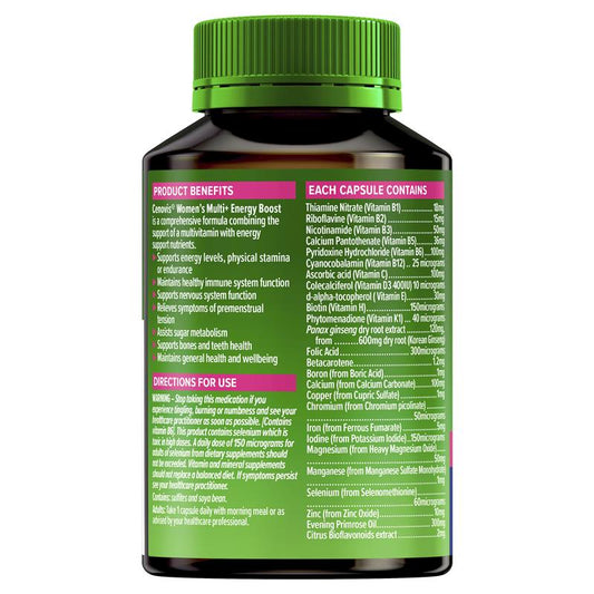 Cenovis Once Daily Women's Multi + Energy Boost 50 Capsules-Auzzi Store