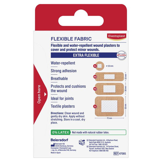 Elastoplast Flexible Fabric Strips - Assorted 40 Pack for Wound Protection