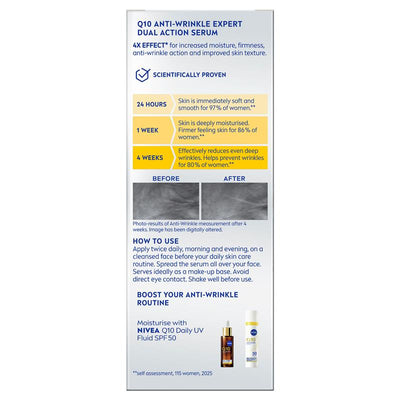 NIVEA Q10 Anti-Wrinkle Expert Dual Action Serum 30ml - Fight Wrinkles Effectively