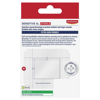Elastoplast Sensitive Dressing XL 6x7cm - 5 Sterile Dressings