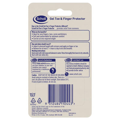 Scholl Gel Toe & Finger Protectors with Soft Gel – Pain Relief, 1 Pack