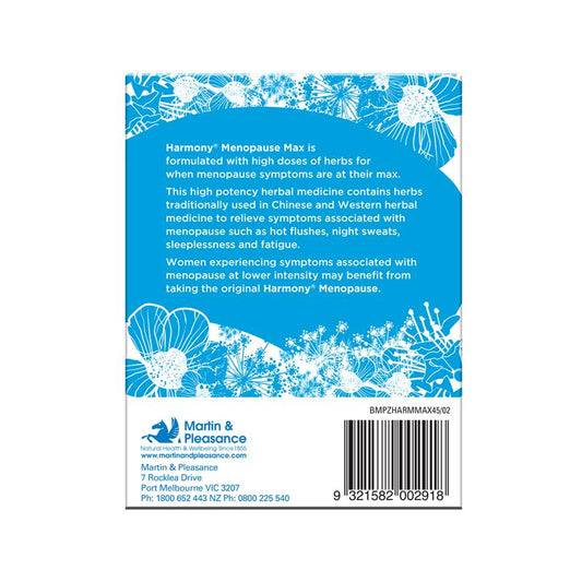 Harmony Menopause Max 45 Tablets - Relief for Intense Menopause Symptoms - Auzzi Store