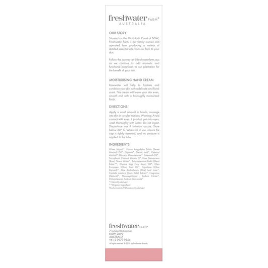 Freshwater Farm Rosewater Hand Cream 100ml - Nourishing & Soothing – view 2