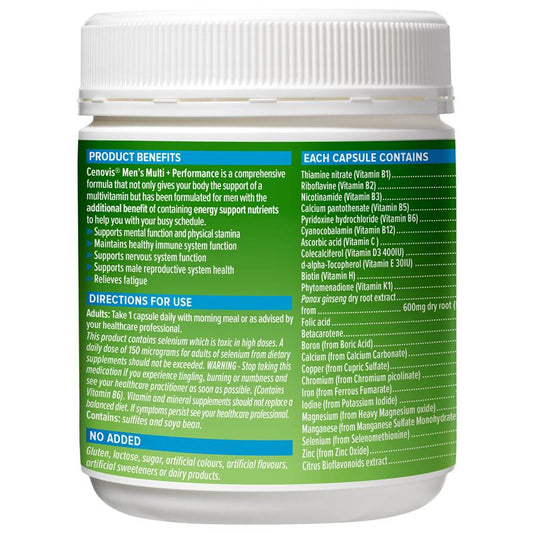 Cenovis Men's Multi + Performance Once Daily Multivitamin 150 Capsules – view 2