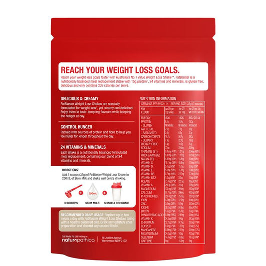 Naturopathica Fatblaster Weight Loss Shake Mocha 465g - Natural Meal Replacement – view 2
