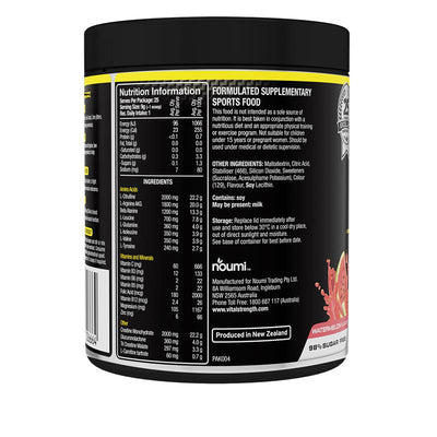 Vital Strength Pump Pre Workout - Non-Stimulant Watermelon 225g