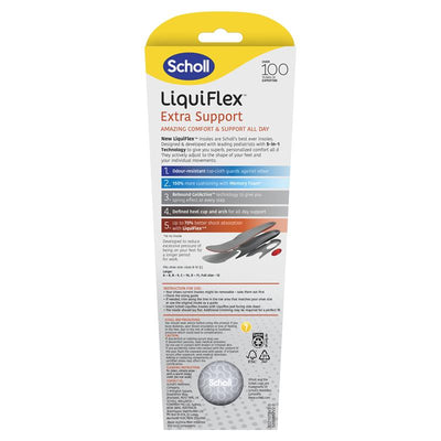 Scholl LiquiFlex Extra Support Insoles - Large Size