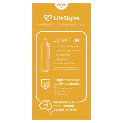 LifeStyles Ultra Thin Natural Latex 10 Condoms   – Lubricated