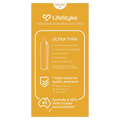 LifeStyles Ultra Thin Natural Latex 10 Condoms   – Lubricated