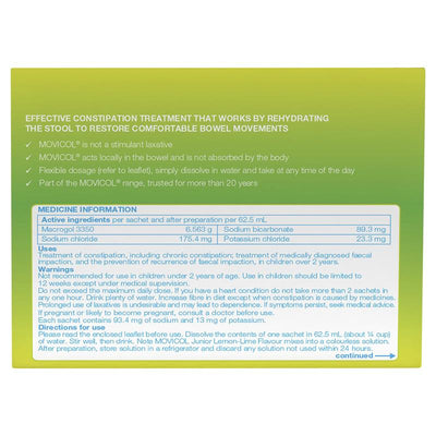 Movicol Junior Lemon Lime - 30 Sachets for Constipation Relief