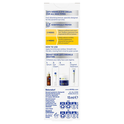 NIVEA Q10 Anti-Wrinkle Eye Cream 15ml - Revitalize Your Eye Area