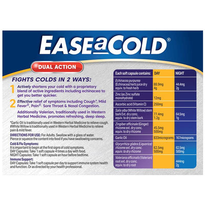 EASEaCOLD Cough, Cold & Flu Day & Night - 24 Capsules