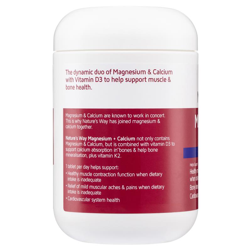 Nature's Way Magnesium Plus Calcium 150 Tablets - Muscle & Bone Support - Auzzi Store