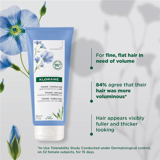 Klorane Volumising Conditioner with Organic Flax - 200ml for Fine and Flat Hair-Auzzi Store